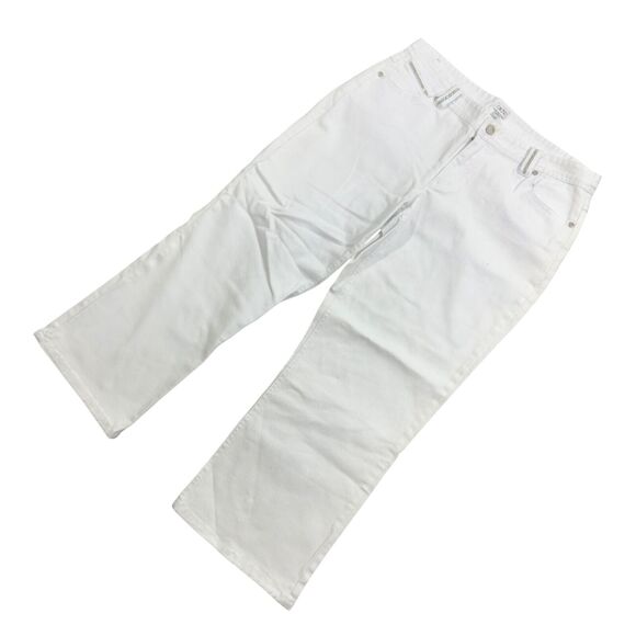 Cache Capri Jeans Women's 12 White Novelty Denim Zip Fly Casual Outdoor Retro - Picture 2 of 8